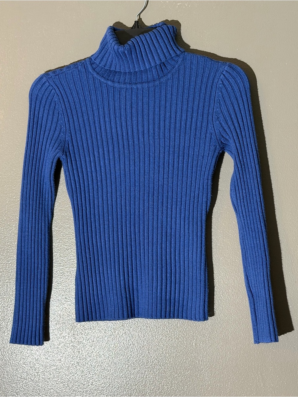 New York & Company Ribbed Turtleneck Sweater - Blue